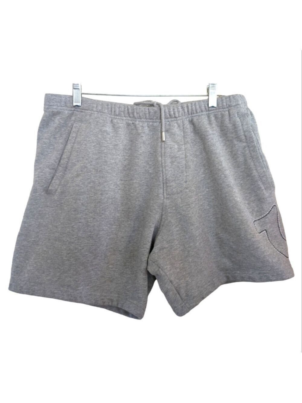 True Religion Gray Heavyweight Elastic Waist Sweat Gym Shorts Size XL EUC